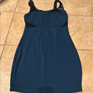 Soprano Black Mini Dress with Contouring Details